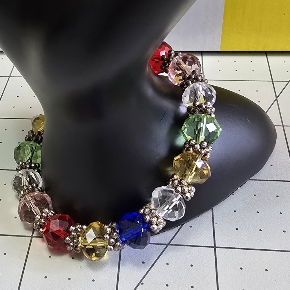 Multicolor Crystal Beaded Bracelet